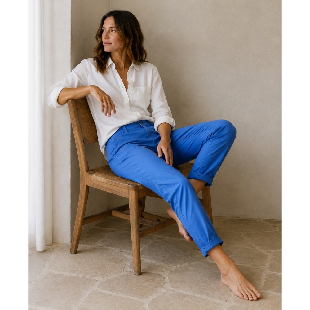 NEW Current/Elliott The Captain Havana Blue Chino Trouser Pants Made in USA 28